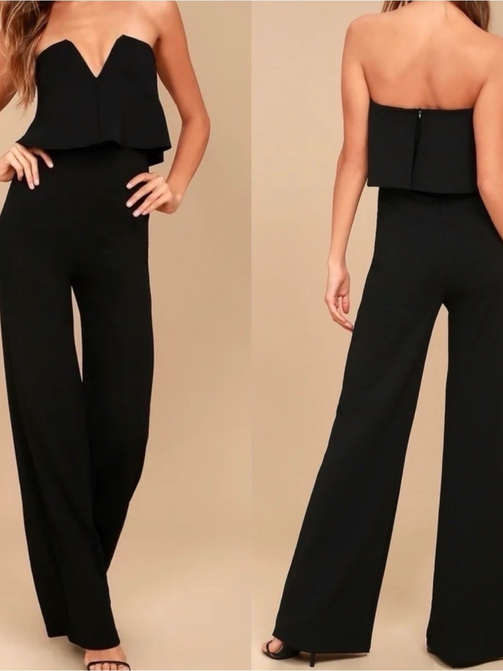 Power of Love Black Strapless Jumpsuit